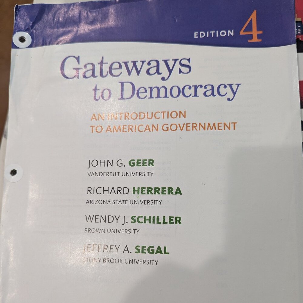 Gateway to democracy 4th edition loose leaf